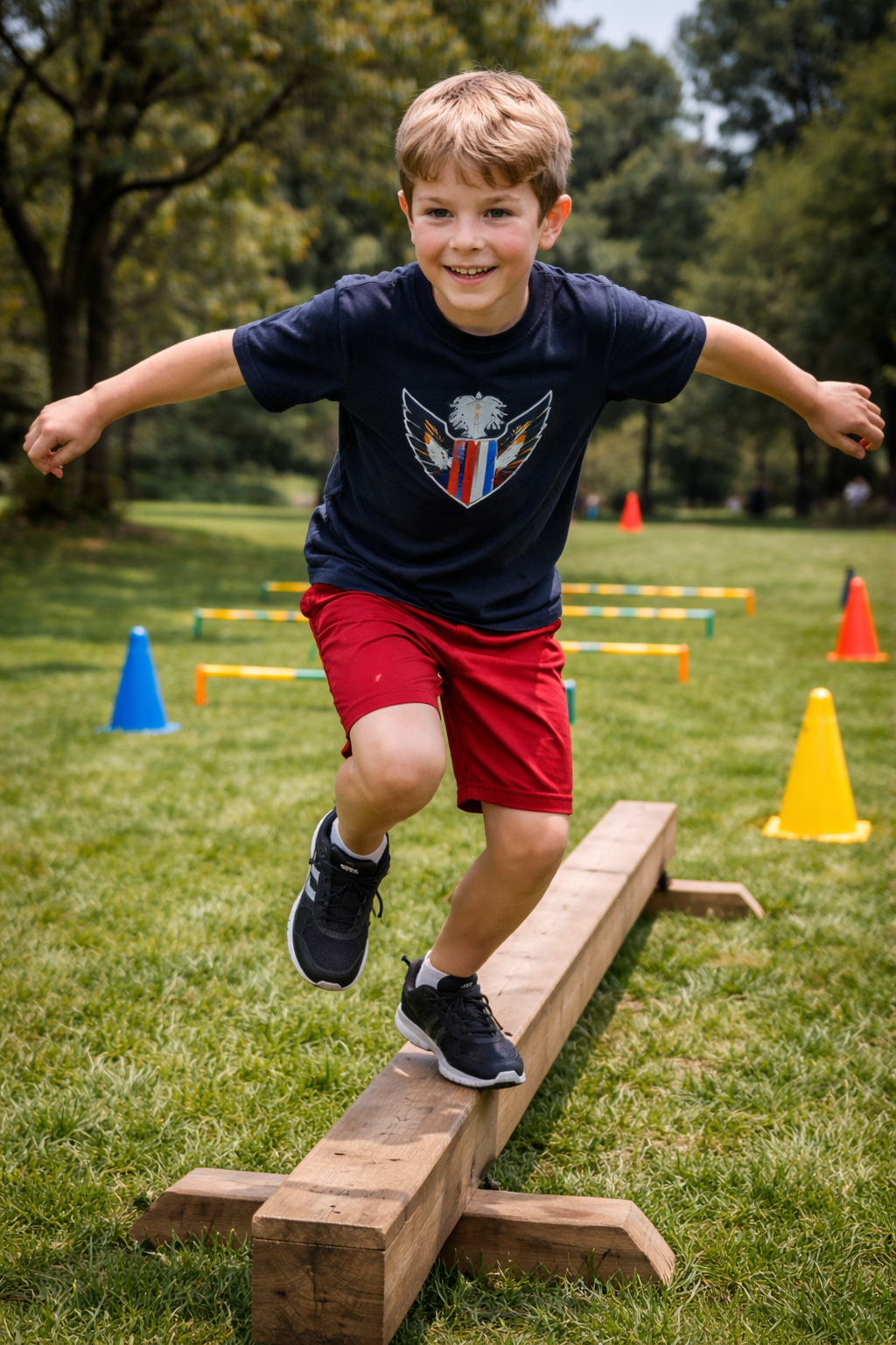 Kids doing martial arts obstacle training at Karate Quest Warrior Survival Camp Encinitas 2026