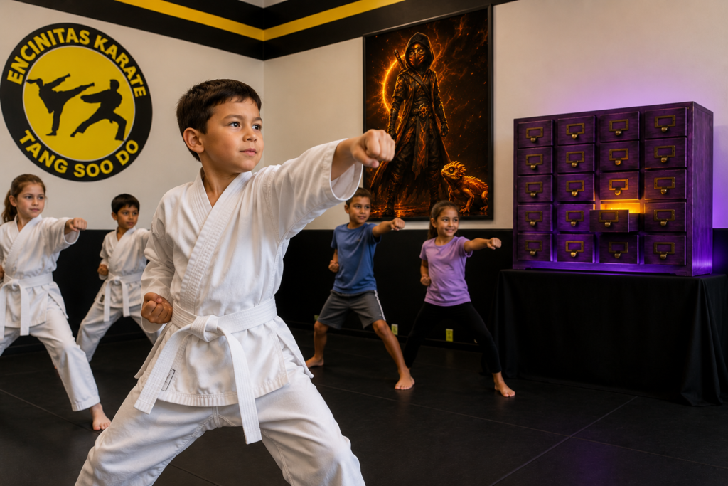 The Ninja Vault. Kids at karate class