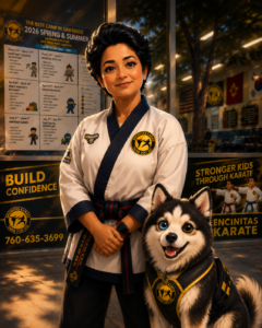 Master Santhi Castle teaching students at Encinitas Karate